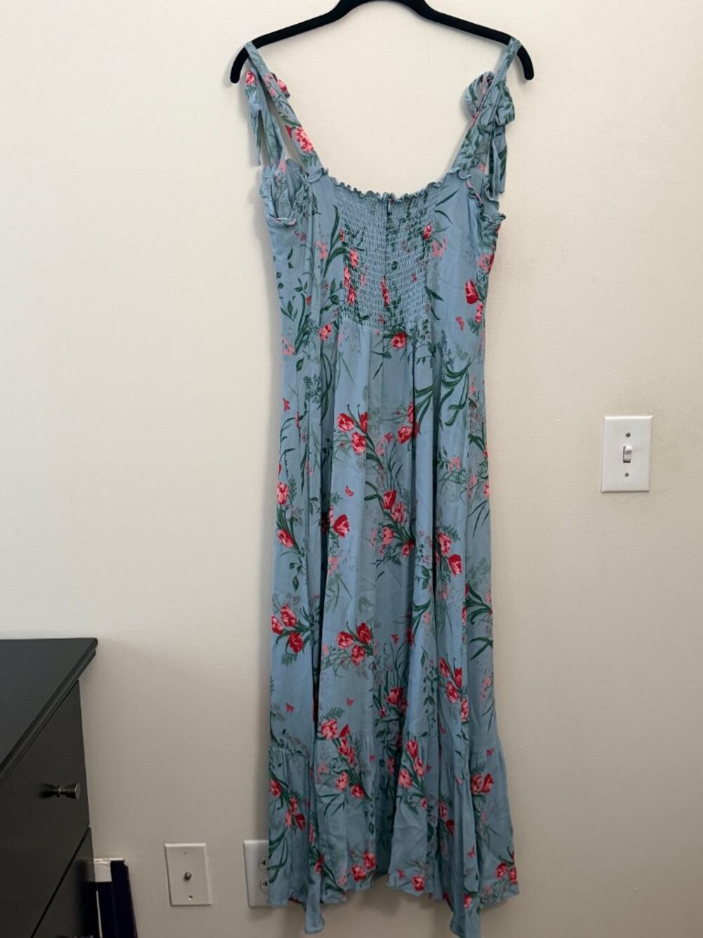 BNWT REFORMATION NIKITA BLUE FLORAL SUMMER DRESS 12 - Picture 7 of 13